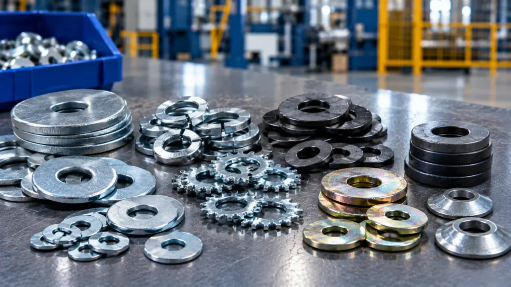 Arruelas industriais para sistemas de fixação e aplicações industriais