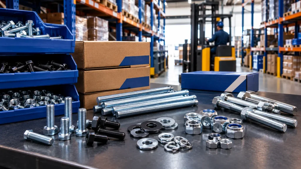 Distribuidora de parafusos industriais com estoque de elementos de fixação