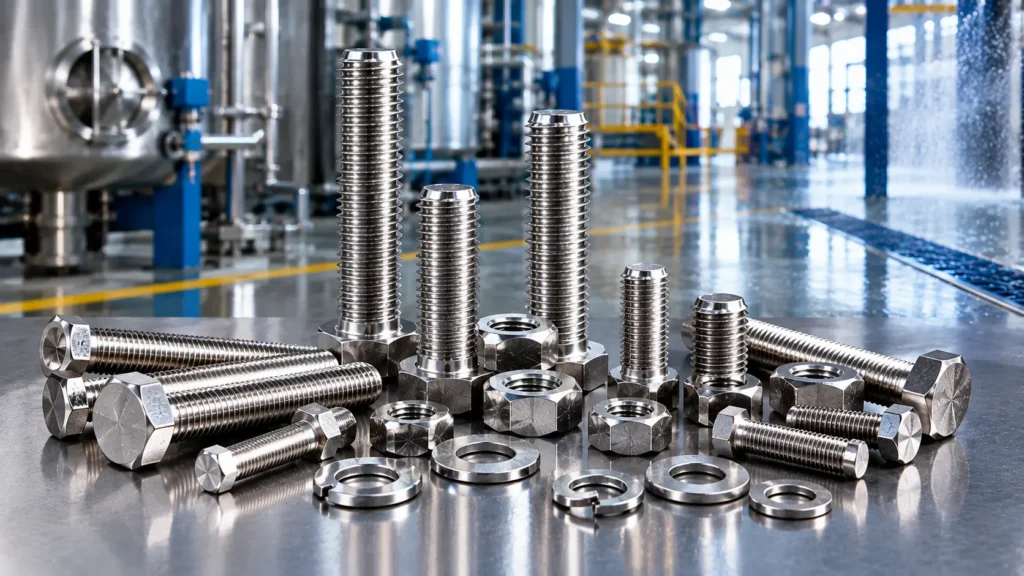 Parafusos em inox para aplicações industriais em ambientes corrosivos